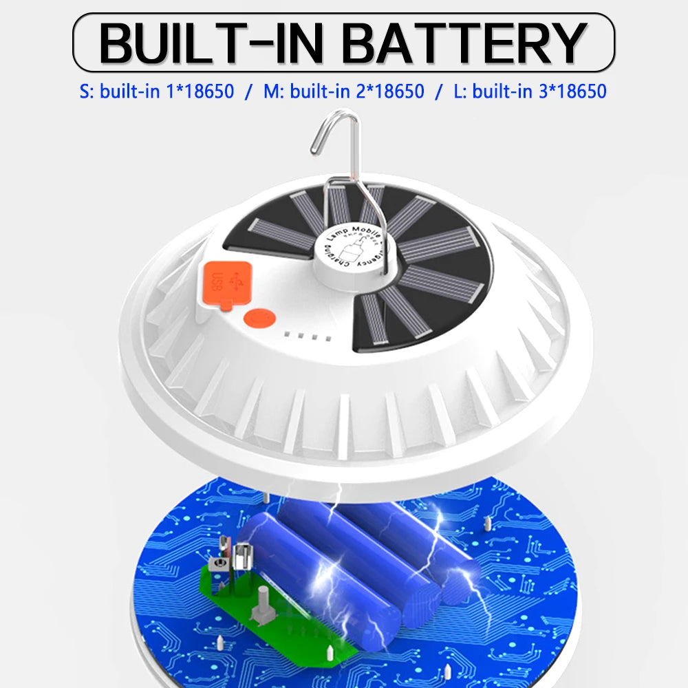 NEW Arrivals 300W Rechargeable LED Bulb Lamp Remote Control Solar Charge Lantern Portable Emergency Night Market Light Outdoor Camping Home Garden Lights