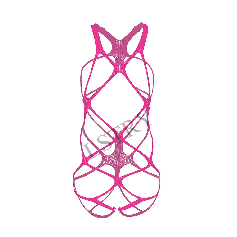 Sexy Open Crotch Fetish Bodystocking Women Erotic Lingerie Porno Sex Dress Crotchless Body Suit Underwear Costumes Latex Catsuit