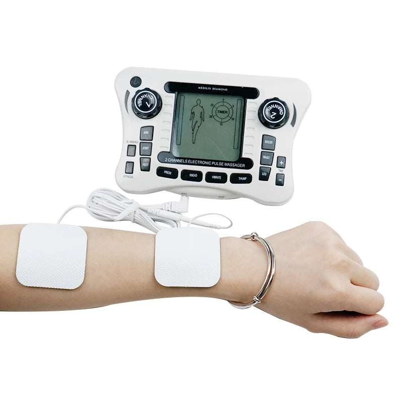 12 Modes Electrical Tens Pulse Massager EMS Muscle Stimulator Acupuncture Digital Frequency Physiotherapy Machine Fat Burner