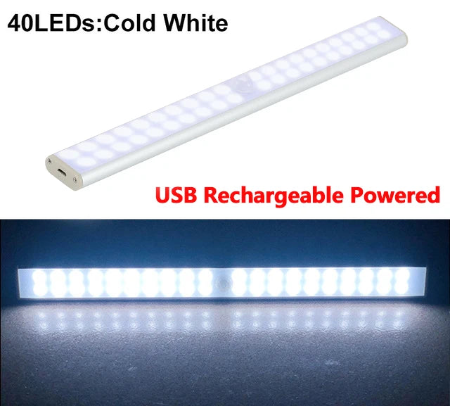 NEW Arrivals Motion Sensor LED Closet Wardrobe Cabinet Office Kitchen Bathroom Light 6 10 24 40 60 LEDs Under Cabinet Light Magnetic Night Lamp For Kitchen Stairs Wardrobe Cupboard Home Lighting Accessories