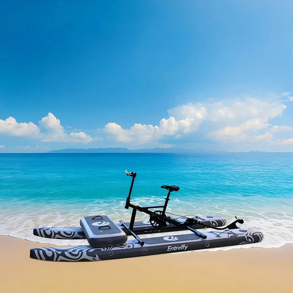 5 Years Warranty Top Quality Single & Double Multi-Inflatable Water Bike, Quick Assembly Convenient Style Water Bicycle Sea Ocean Lakes River Water Skiing Bike Water Sport Supplies
