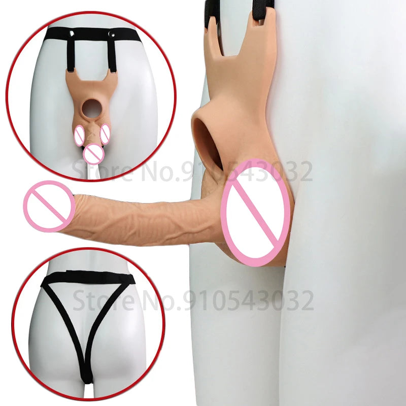 Strap On Penis Pants for Men Strap-on Dildo Vibrator for Lesbians Double Dildos Realistic Vibrating Egg Sex Toys for Couples Gay