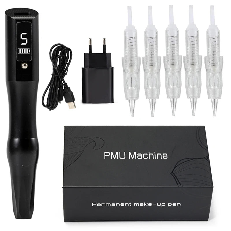 NEW Arrivals Wireless Tattoo Machine PMU Pen Professional Permanent Makeup Microblading Eyebrow Lip For Body Art Tool With Cartridge Needles