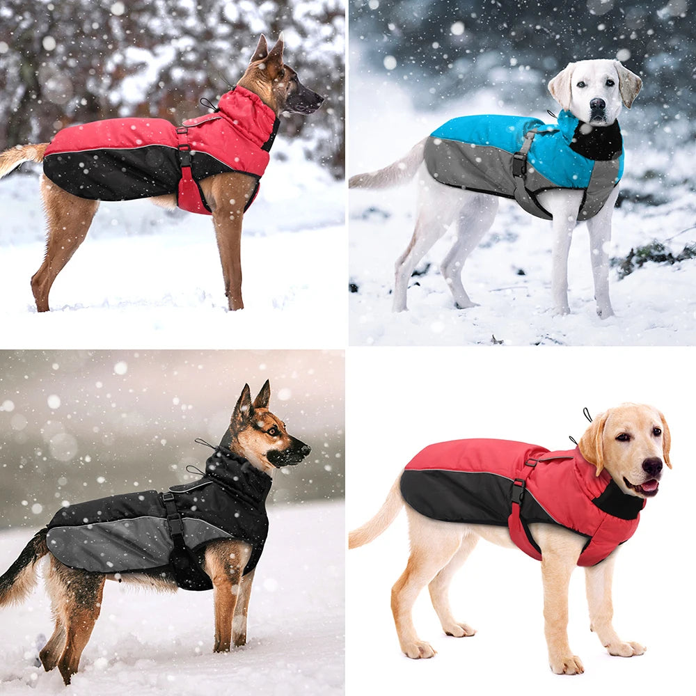 NEW XL-6XL Plus Size Waterproof Big Dog Clothes Winter Warm Large Dog Coat Jacket Reflective Raincoat Clothing For Medium Large Dogs French Bulldog German Shepherd Pets Clothing Supplies