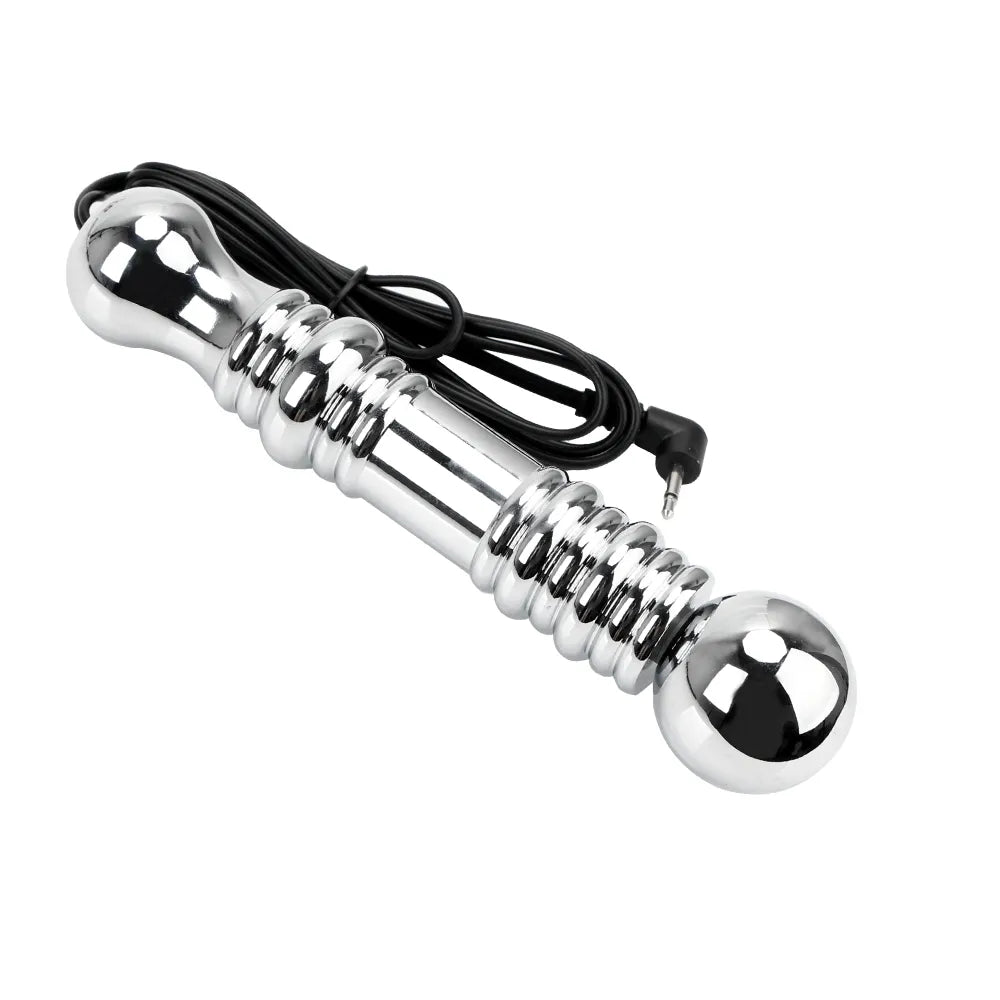 IKOKY Electric Shock Anal Plug Therapy Massager Sex Toys for Men Women Masturbation Metal Electro Butt Plug Medical Themed Toys