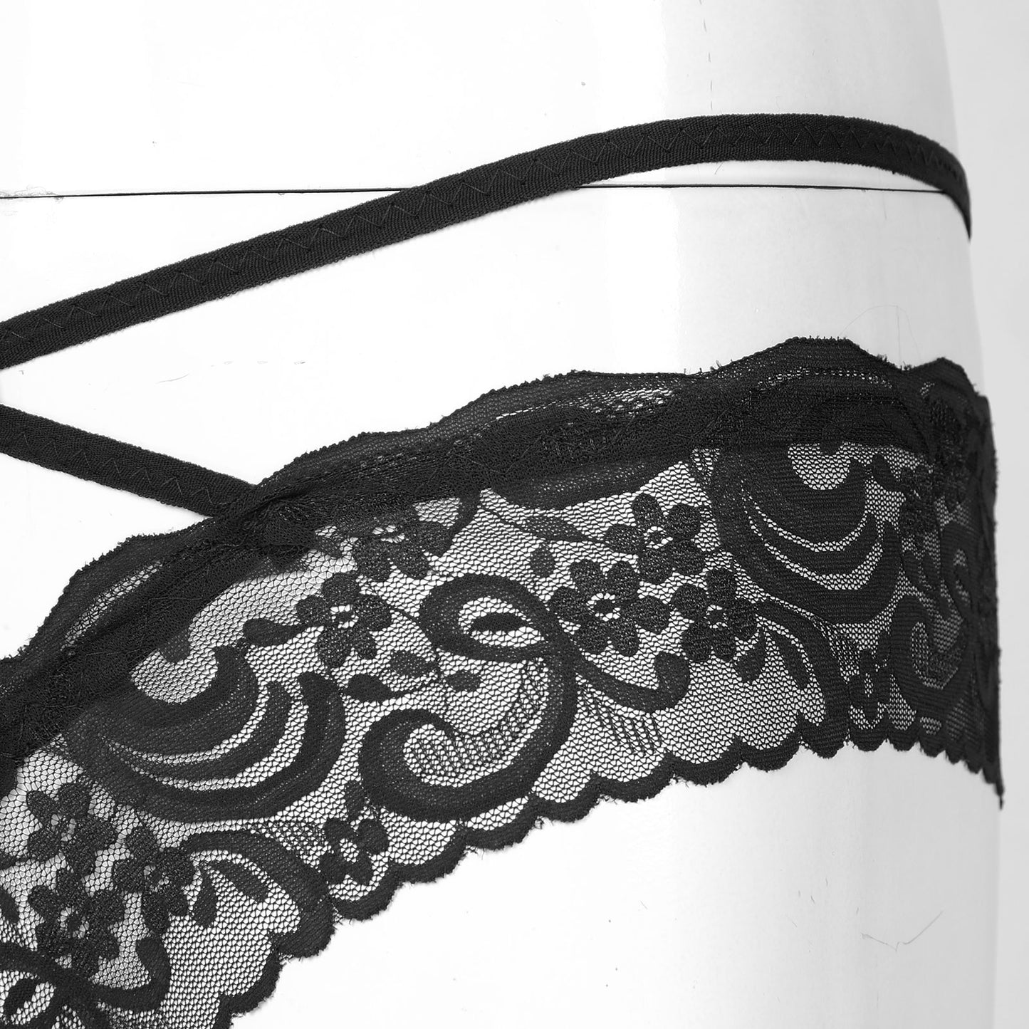 Men Lace Crotchless Thong Erotic Sexy Lingerie Sissy Lace See-through Open Crotch Thong Briefs Bowknot Low Waist Gay Underwear