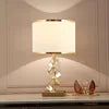 Gold/Red Color Home Villa Hotels Luxury Lampshade American Style Light Luxury Design Crystal Desk Light Modern Bedroom Bedside Living Room Art Decoration Crystal Table Lamp