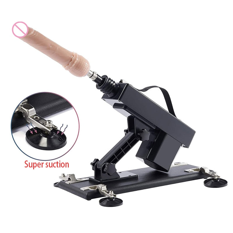 Sex Machine Female Masturbation Pumping Gun with Dildos,More Attachments ,Vibrator Adjustable Speed Love Machine for Couple