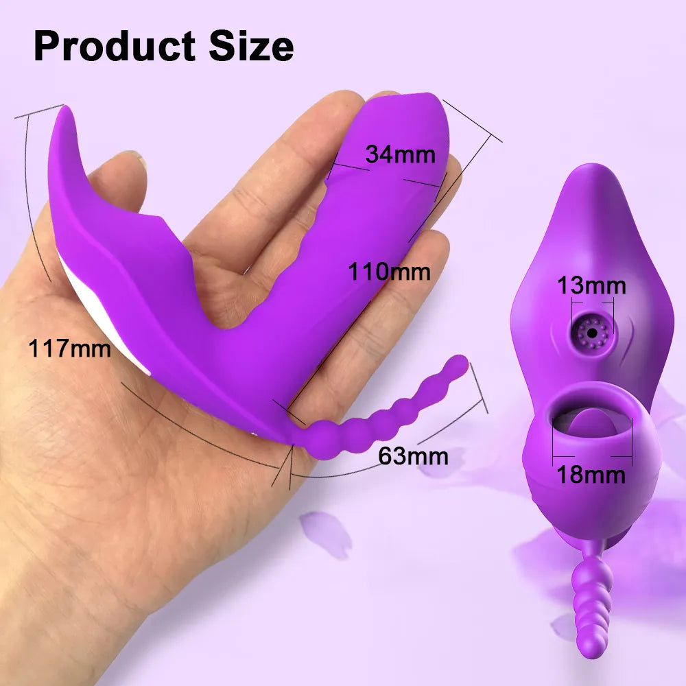Wireless Remote Control Clit Sucker Vibrator Female Wearable Clitoris Stimulator Vibrating Dildo Sex Toy for Women Couples