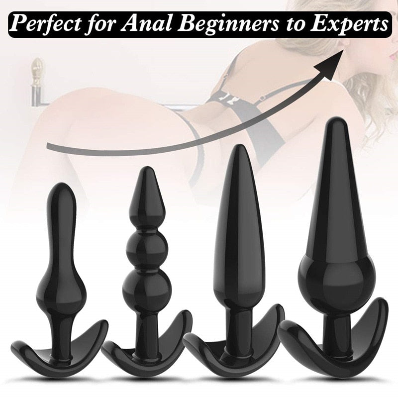 3Pcs/Set Smooth Massager Anal Beads Crystal Jewelry Heart Butt Plug StImulator Women Sex Toys Dildo Stainless Steel Anal Plug