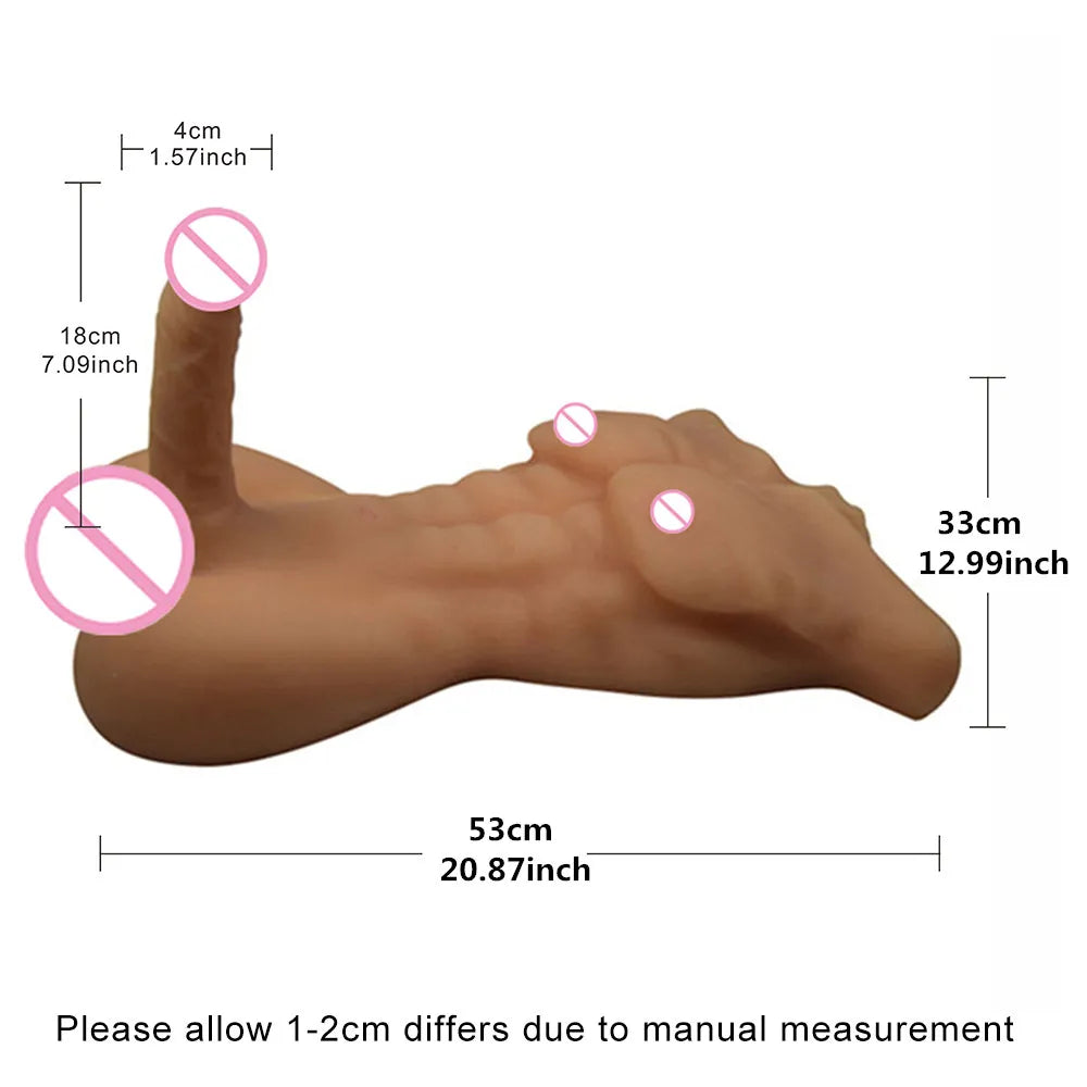 Male Black Half Body Sex Dolls Realistic Full Silicone With Big Dildo Sex Doll For Women Sex Toys Long Penis For Woman Love Doll