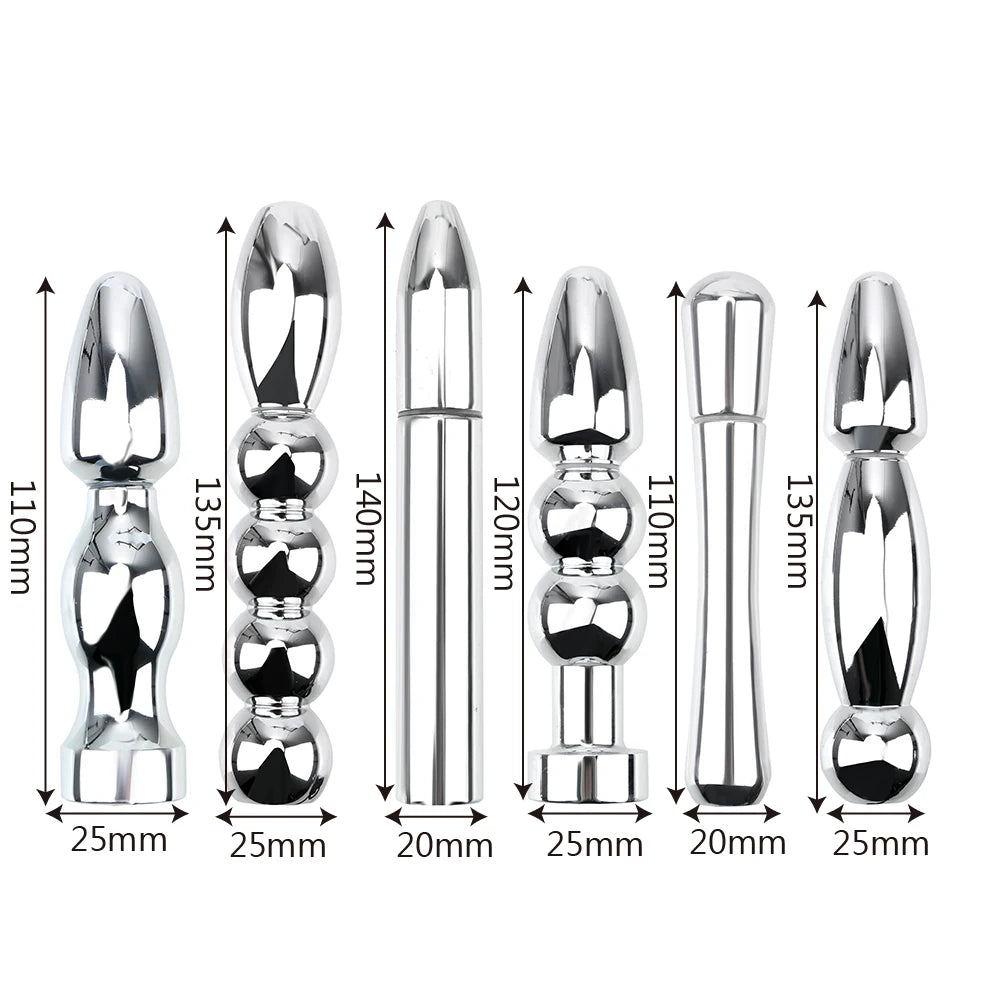 IKOKY E-Stimulation Dildo Medical Sex Toy Sex Toys For Women Electro Shock Butt Plug Metal Anal Plug Vaginal Plug Anal Massage