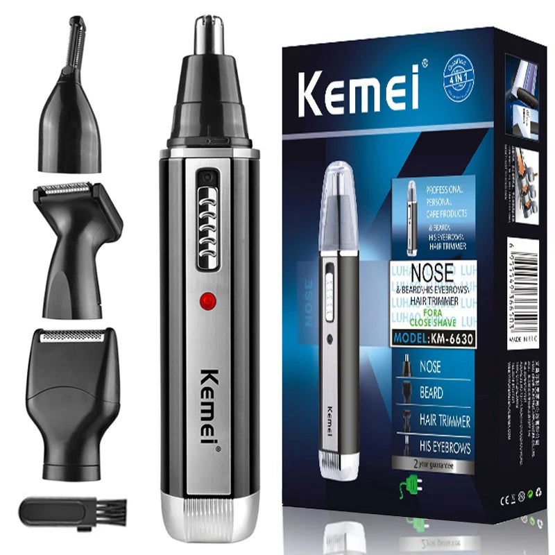 NEW Arrivals HOT SALE 4PCS Set Rechargeable Nose Trimmer Beard Trimmer for Men Ear Eyebrow Nose Hair Trimmer for Nose and Ear Hair Removal Clean Machine Men Grooming Supplies