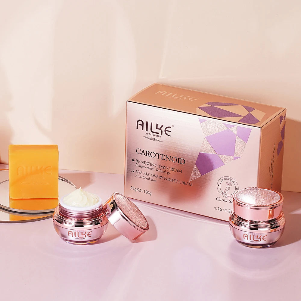 AILKE Whitening Anti-wrinkle Facial Cream, With Natural Carotene Lightening Nourishing Anti-aging Skin Care Cosmetics