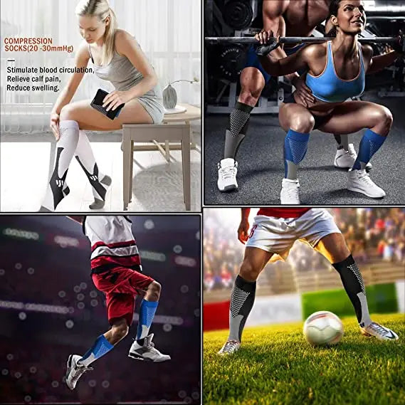 3/4/5/6 Pairs New Compression Socks Men Women Medical Varicose Veins Edema Diabetes Socks Soccer Football Stockings