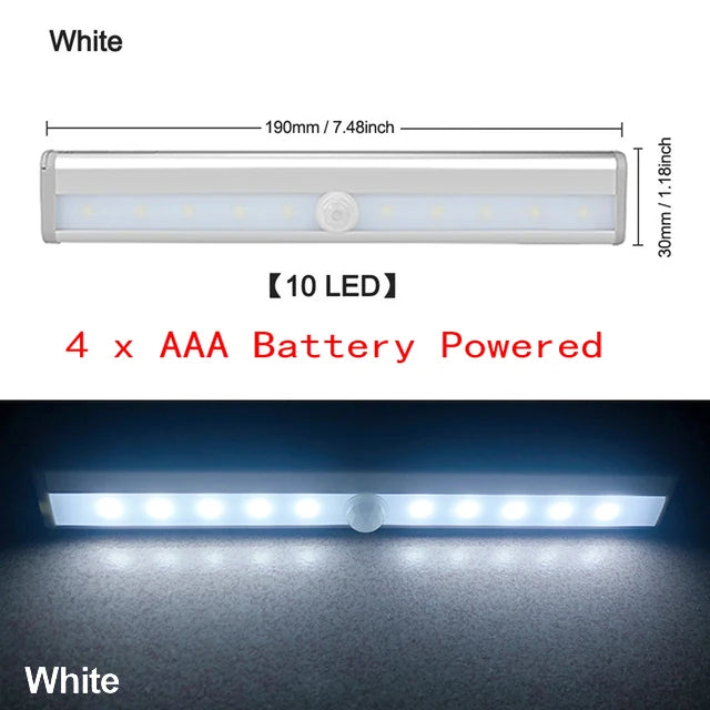 NEW Arrivals Motion Sensor LED Closet Wardrobe Cabinet Office Kitchen Bathroom Light 6 10 24 40 60 LEDs Under Cabinet Light Magnetic Night Lamp For Kitchen Stairs Wardrobe Cupboard Home Lighting Accessories