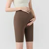 M-2XL Black/ Brown /Gray Color Women's Spring Summer High Waist Maternity Shorts Shark Pattern Sports Yoga Underwear for Pregnant Women