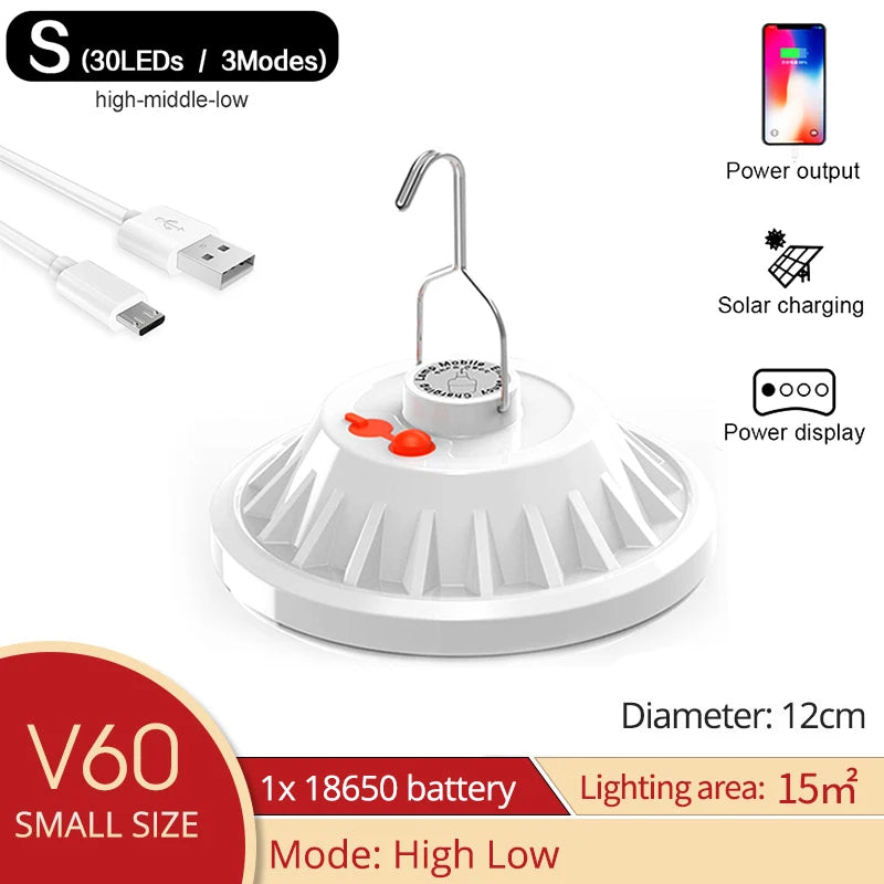 NEW Arrivals 300W Rechargeable LED Bulb Lamp Remote Control Solar Charge Lantern Portable Emergency Night Market Light Outdoor Camping Home Garden Lights