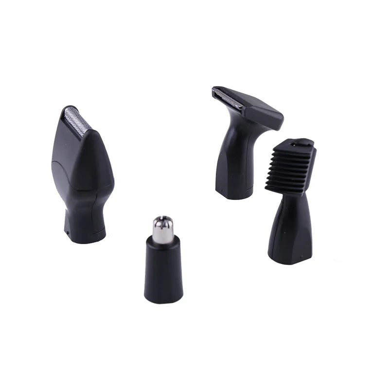 NEW Arrivals 4PCS Set Rechargeable Nose Beard Trimmer for Men Eyebrow Nose Hair Trimmer Face Ear Hair Removal Ear Shaver Machine Set Male Grooming Accessories Supplies