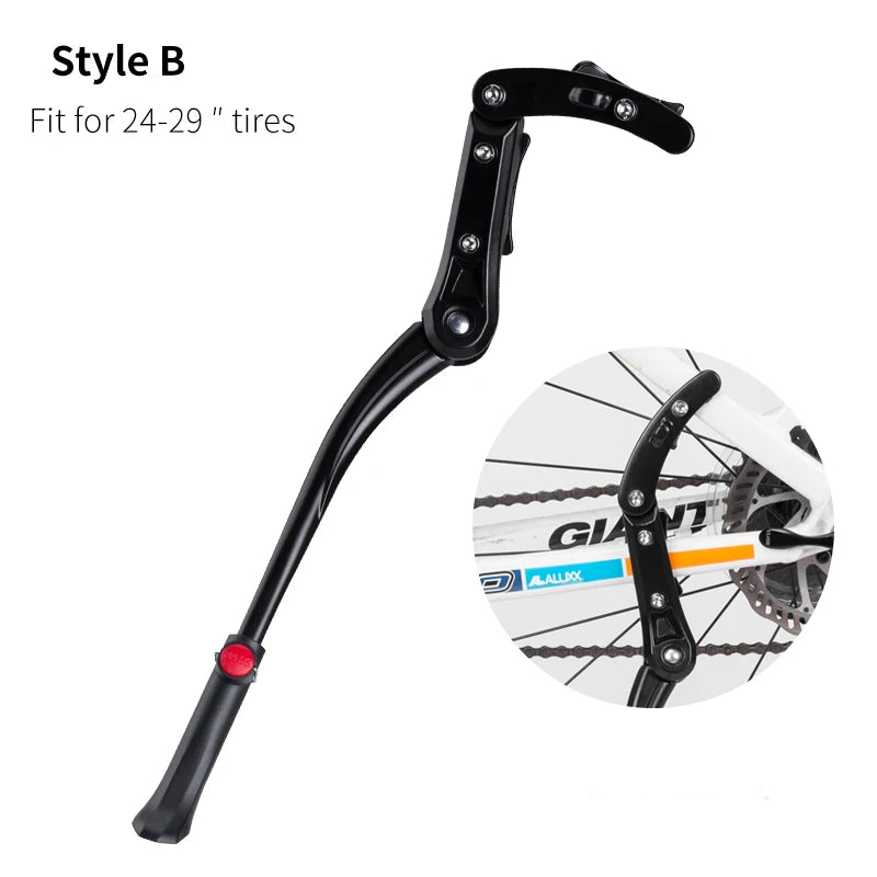 NEW Arrivals Bicycle Kickstand Parking Cycling Adjustable MTB Road Racks Bike Support Side Kick Stand Foot Brace Accessories Bicycle Parts Sports Supplies