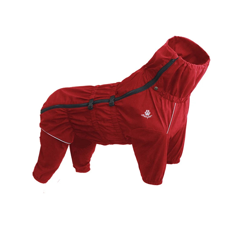 NEW S-5XL Plus Size Black/Red Waterproof Pet Dog Outdoor Jacket Clothes Winter Warm Coat Big Jumpsuit Reflective Raincoat For Small Medium Large Dogs Clothing Accessories Pets Supplies