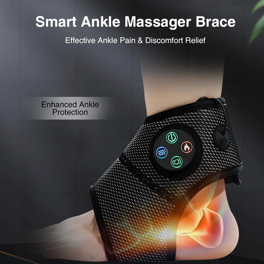 NEW Arrivals Smart Air Pressure Foot Massager Electric Ankle Brace Hot Compress Heating Multifunctional Vibration Pain Relief Health Care Accessories