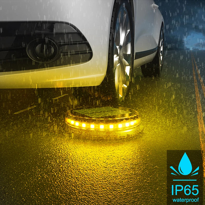 NEW 4PCS Set Solar Powered Ground Colorful RGB/White/ Warm White Light Waterproof Garden Pathway Deck Lights With 8 LEDs Solar Lamps for Home Yard Driveway Lawn Road
