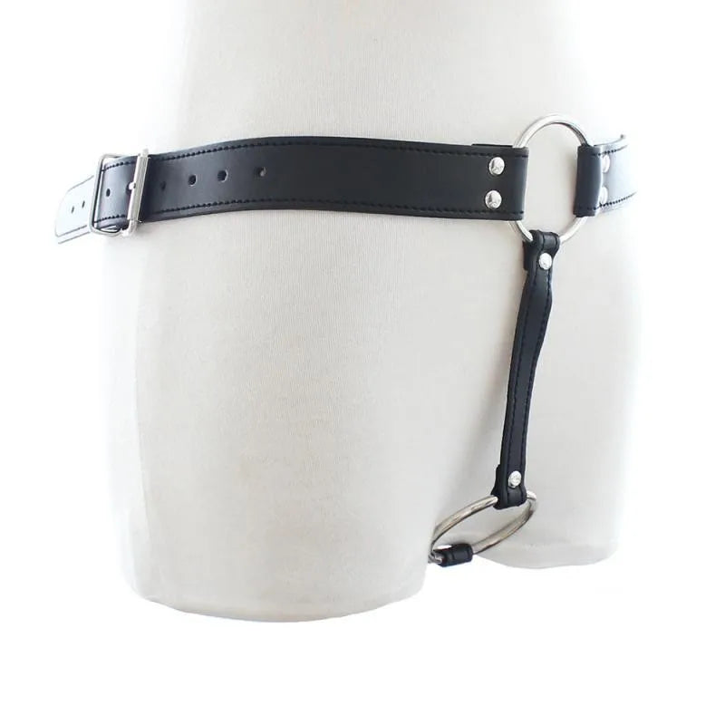 Adult Leather Strapon Harness Man Gays Cock Ring and Butt Plug ,Male Chastity Shorts Device Remote Control,BDSM Bondage Adult Toy