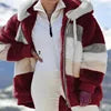10 Colors S-5XL Plus Size Winter Warm Ladies Jacket Autumn Winter Long Sleeve Women Block Zipper Fluff Hooded Outerwear Coats Women Winter Clothing Supplies