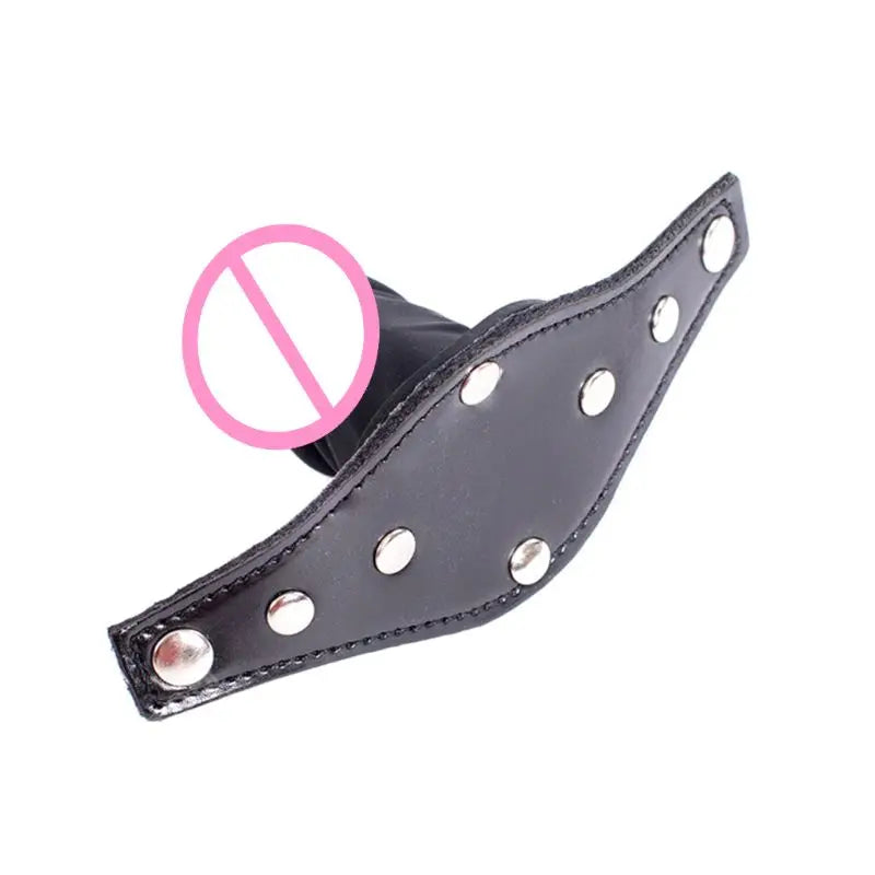 NEW Arrivals BDSM Fetish PU Leather Half Face Bondage Hood Mask With Penis Gag ,Fetish BDSM Sex Slave Restraint Harness Strap Muzzle Mask SM Women Men Gay Slave Sex Toys