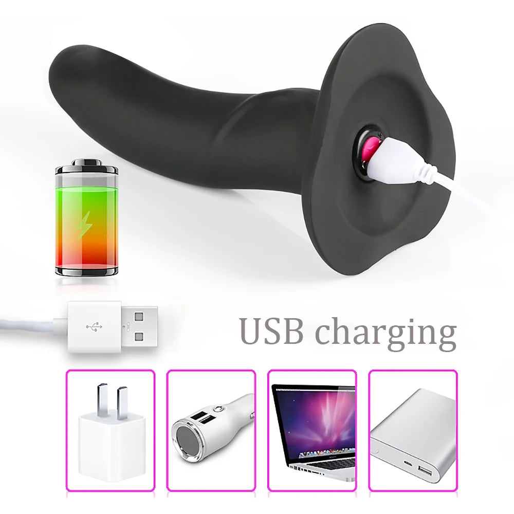 Adult 10 Speed Vibrating Strap On Dildo Vibrator Panties Women's Lesbian Sex Bondage Dildo Belt Penis Artificial Sex Toys For Womans