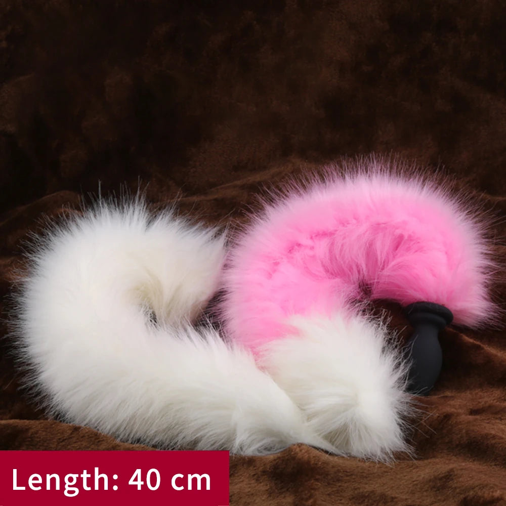 Anal Vibrator With Fox Tail Dildo Anal Plug Remote Control Anus Dilator For Women Adult Cosplay Accessories Vibrating Butt Plug