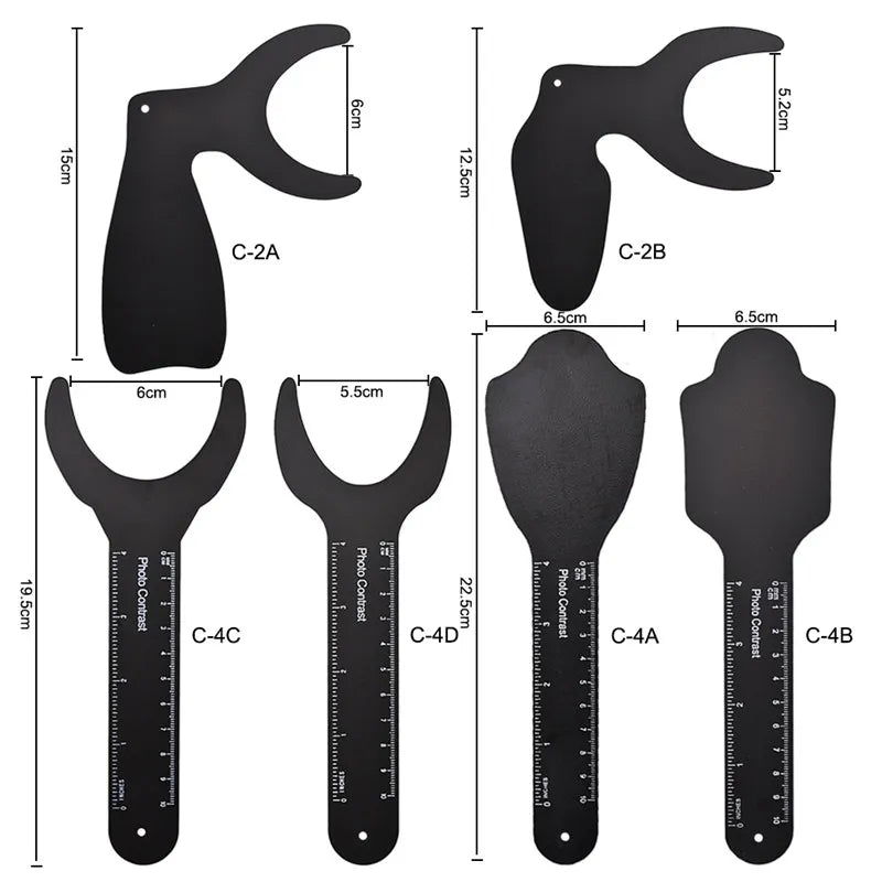 6Pcs/Set Dentist Dental Photo Contrast Black Background Board Autoclavable Dental Contrast Intraoral Photographic Mirror