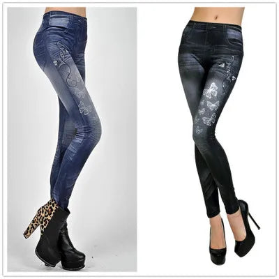 Women New Fashion Classic Stretchy Slim Leggings Sexy imitation Jean Skinny Leggings Skinny Pants big size bottoms Hot Sale