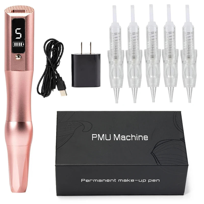 NEW Arrivals Wireless Tattoo Machine PMU Pen Professional Permanent Makeup Microblading Eyebrow Lip For Body Art Tool With Cartridge Needles