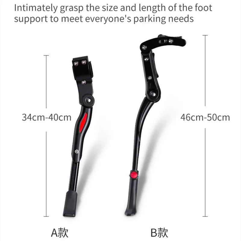 NEW Arrivals Bicycle Kickstand Parking Cycling Adjustable MTB Road Racks Bike Support Side Kick Stand Foot Brace Accessories Bicycle Parts Sports Supplies