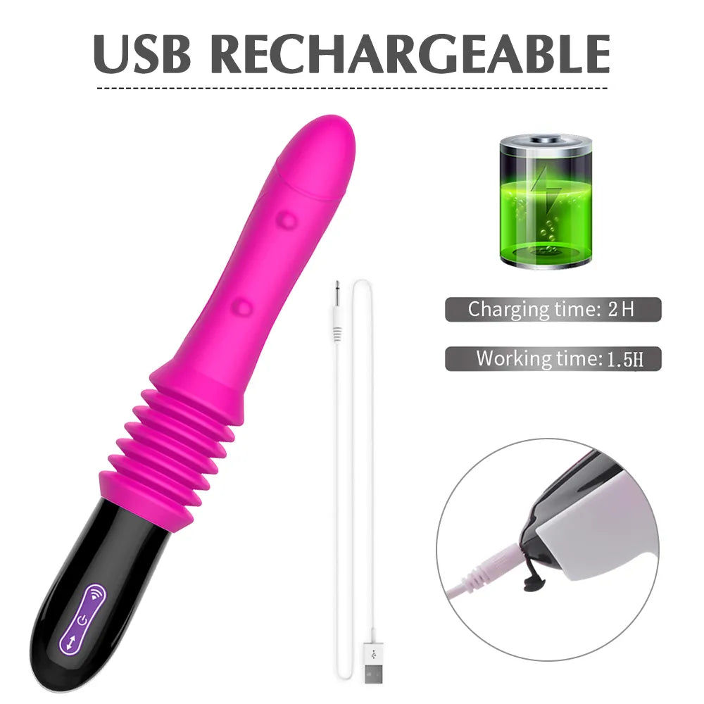 Thrusting Dildo Vibrator Automatic G Spot Vibrator Suction Cup Sex Toy For Women Hand-Free Sex Fun Anal Vibrator Massage Orgasm