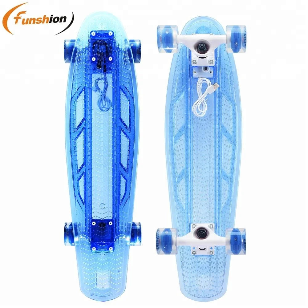NEW LED Skateboard Transparent Skate Board Light Deck With Flashing LED Light Wheels