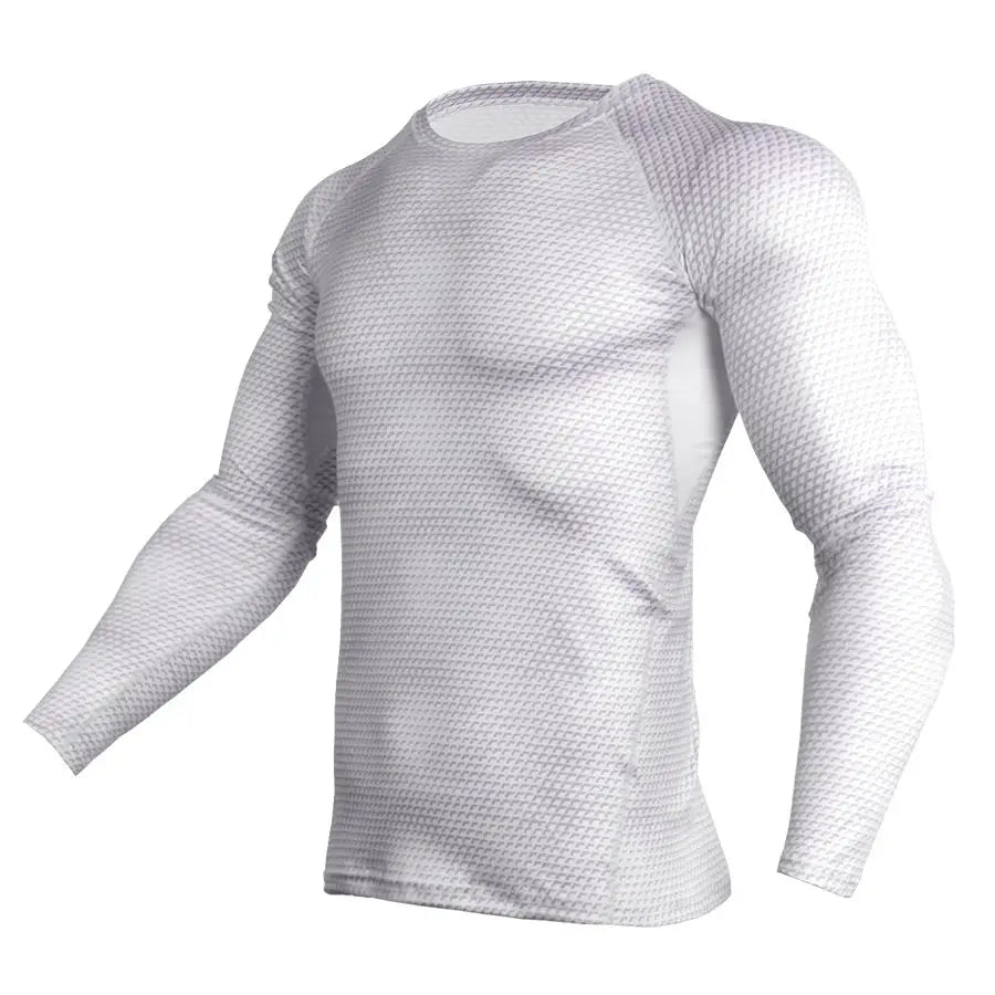 NEW 2PCS Set 5 Colors MMA 3D Thermal Underwear Men Compression Thermal Long Sleeve T Shirt Men Fitness Bodybuilding Skin Tight Leggings Outdoor Gym Cycling Sports Clothing Supplies