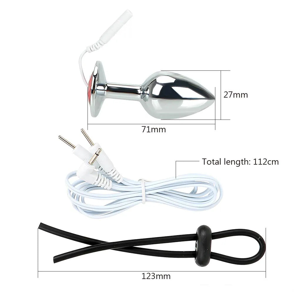 Adult IKOKY Electric Shock Set Penis Stimulator Sex Toys For Men Anal Plug & Cock Ring Electrical Climax Medical Themed Toys