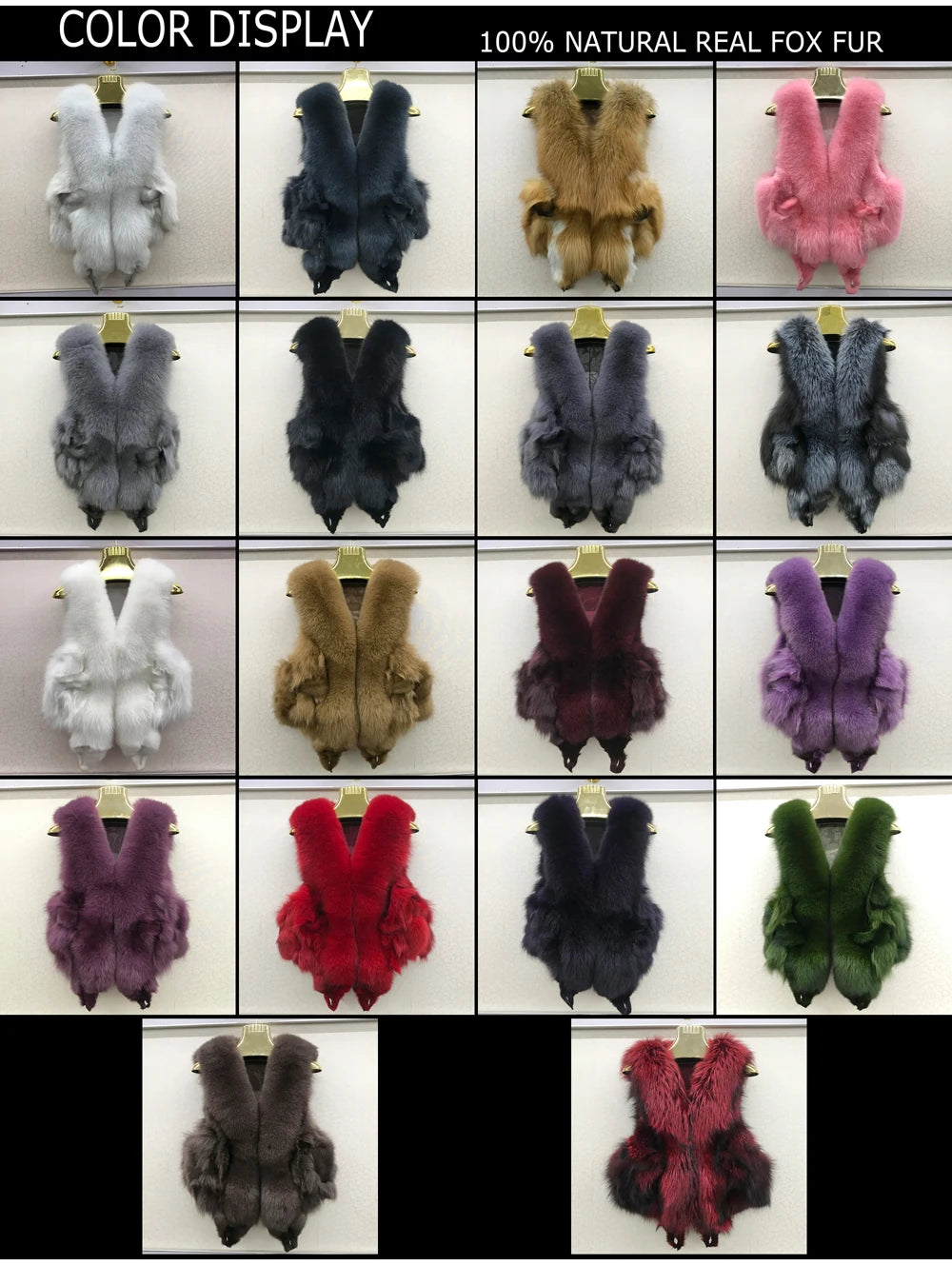 NEW Arrivals S-3XL 6 Colors Italian Design Style Women Winter Luxury Natural Fox Fur Vest Warm Soft 100% Genuine Fox Fur Gilet Lady High Quality Real Fox Fur Sleeveless Coat