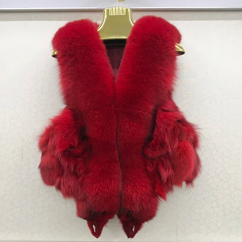 NEW Arrivals S-3XL 6 Colors Italian Design Style Women Winter Luxury Natural Fox Fur Vest Warm Soft 100% Genuine Fox Fur Gilet Lady High Quality Real Fox Fur Sleeveless Coat
