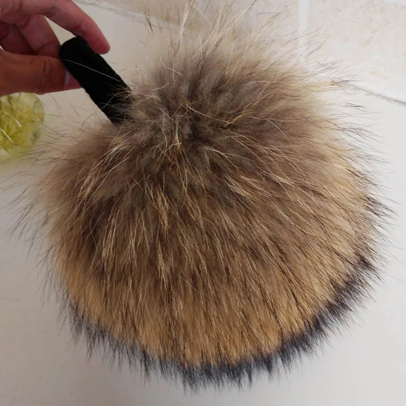 NEW Arrivals Oversized Really Big Natural Raccoon Fur Earmuffs Real Fur Earmuffs Lovely Personality Plush Fur Ear Cover Winter Warm Outdoor Snow Clothing Accessories Supplies Female Girls Luxury Fashion Clothing Products