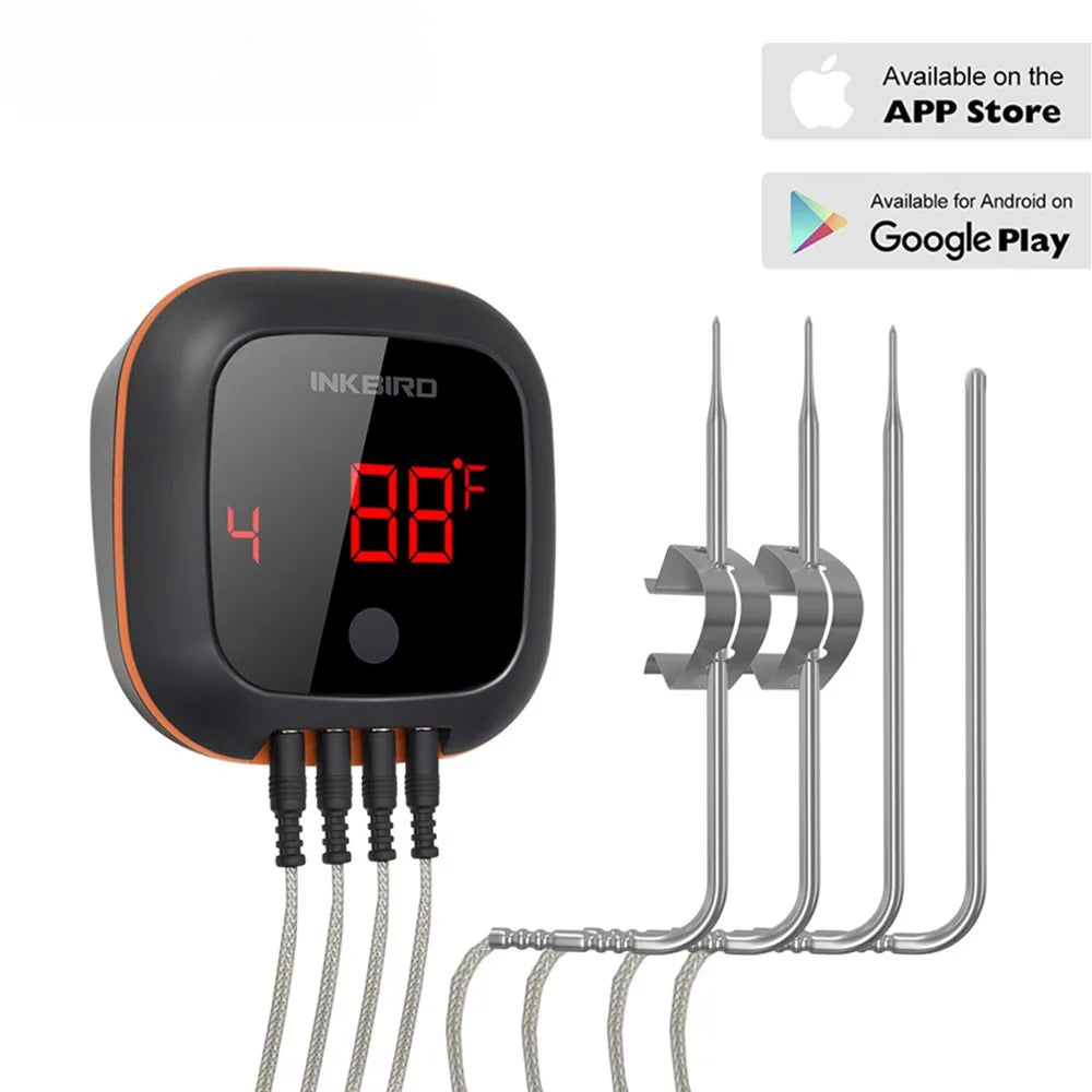 NEW Arrivals IBT 2X 4XS 6XS 3 Types Food Cooking Bluetooth Wireless BBQ Thermometer Probes & Timer For Oven Meat Grill Free App Control Outdoor Barbeque Picnic Camping