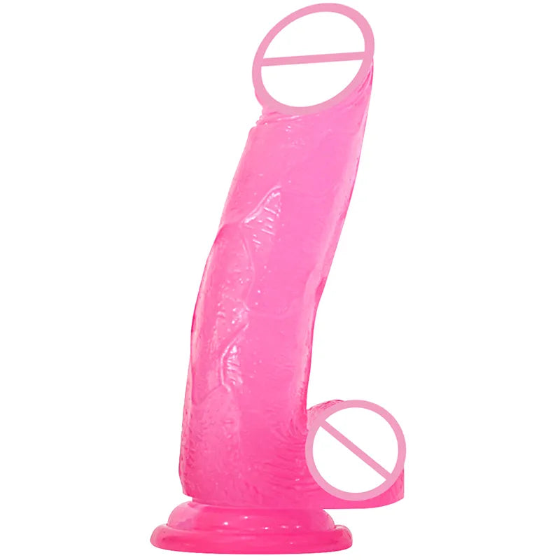 Adult 15.5/18.5/20/22 cm Crystal Realistic Dildos for Women Masturbation Vibrators Sucker Dildo Pussy Anal Lesbian Adult Sex Toys