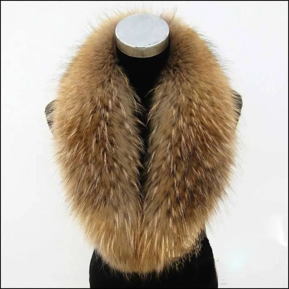 NEW Arrivals 80cm-100cm 100% Real Natural Brown Fur Fashion Real Raccoon Fur Collar Winter Luxury Scarves Ladies Winter Luxury Fashion Apparel Accessories