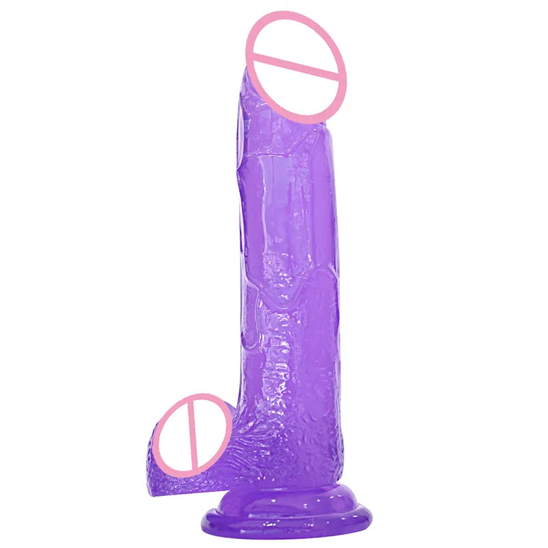 Adult 15.5/18.5/20/22 cm Crystal Realistic Dildos for Women Masturbation Vibrators Sucker Dildo Pussy Anal Lesbian Adult Sex Toys