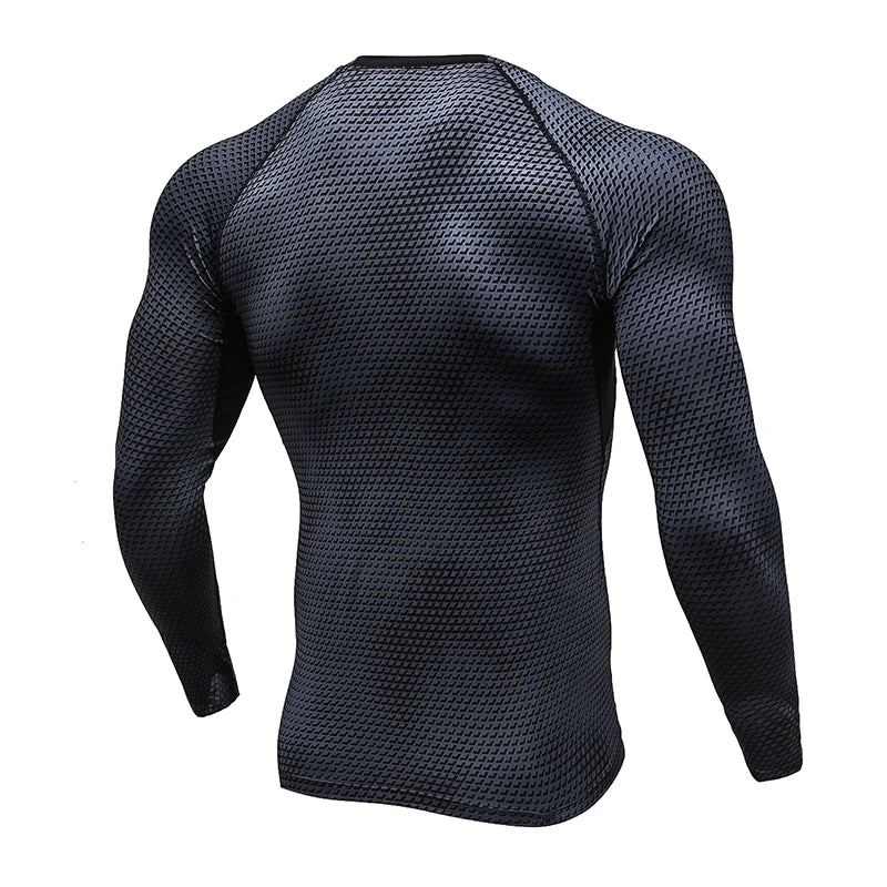 NEW S-2XL 5 Colors Top Quality Long Sleeve Fitness Tights Sport Shirt Men , Quickly Dry Soccer Jersey Running Cycling T-Shirts Gym Clothing Crossfit Top Men Rashgard