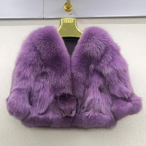 New Arrival S-2XL 12 Colors Women Real 100% Natural Fox Fur Coats Autumn Winter Fox Fur Short Style Jacket Warm Real Fox Fur Overcoats