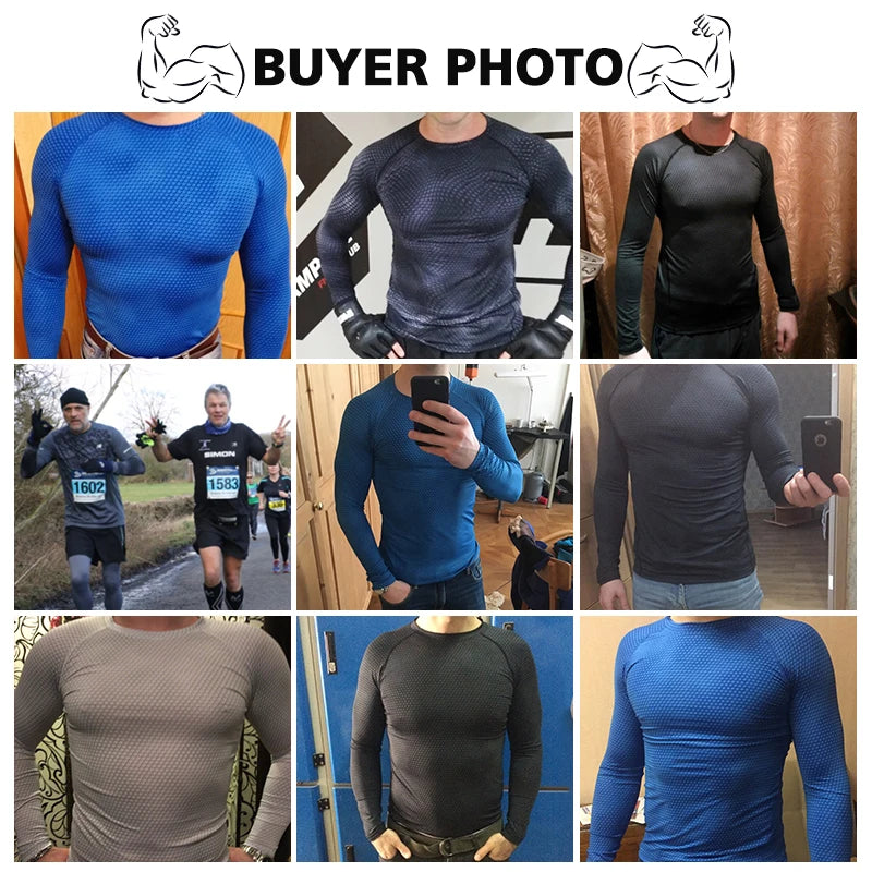 NEW S-2XL 5 Colors Top Quality Long Sleeve Fitness Tights Sport Shirt Men , Quickly Dry Soccer Jersey Running Cycling T-Shirts Gym Clothing Crossfit Top Men Rashgard